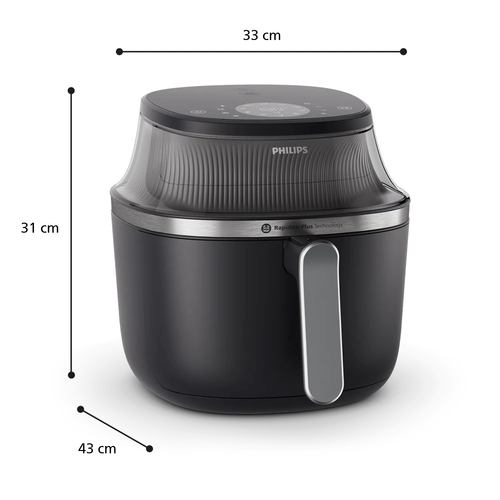 Nồi chiên Philips 3000 series NA331/00R1 Đơn 6,2 L Độc lập 1700 W Nồi chiên không dầu màu đen, Bạc