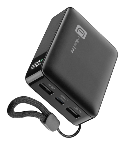 Sạc dự phòng Cellularline PBTELDISPL10000K 10000 mAh màu đen