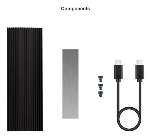 Hộp đựng ổ cứng TooQ TQE-2230B Hộp đựng ổ cứng Vỏ SSD màu đen M.2