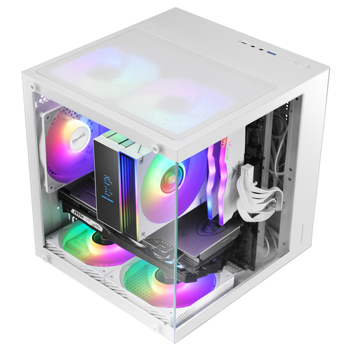 Vỏ máy tính (Case) Mars Gaming MC-CUBEW Mini Tower màu trắng