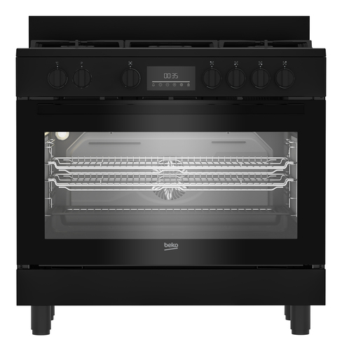 Bếp Beko BGM 11226 EB đứng độc lập Chạy bằng điện Khí ga màu đen