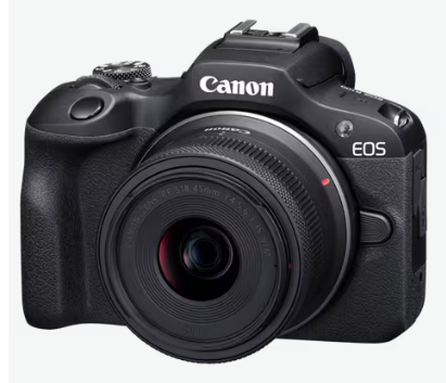 Máy ảnh kỹ thuật số Canon EOS R100 + RF-S 18-45mm F4.5-6.3 IS STM MILC 24,1 MP CMOS 6000 x 4000 pixels màu đen