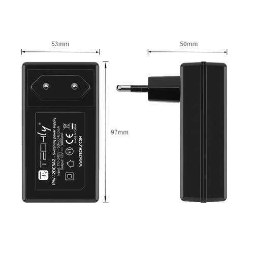 ef35c676d04c7eacaa0f54e90ada555fdaf0ab40.jpg Bộ đổi nguồn & Inverter Techly IPW-12DC3A2 Trong nhà 36 W màu đen