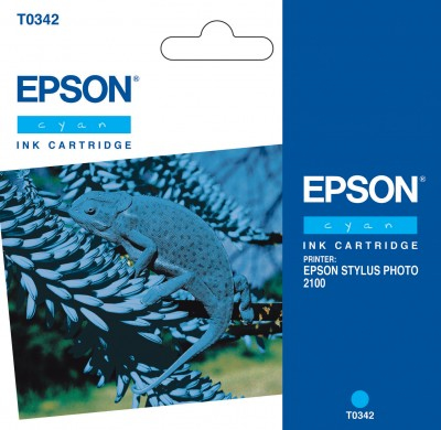Hộp mực in phun Epson Chameleon T0342 1 chiếc chính hãng màu lục lam (màu hồ thủy)