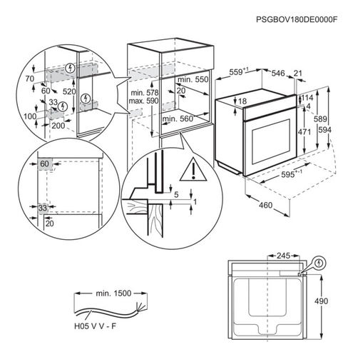 Bộ dụng cụ nấu ăn AEG OU5AE20AK + IEB64000XB Bếp từ phân vùng Lò nướng bằng điện