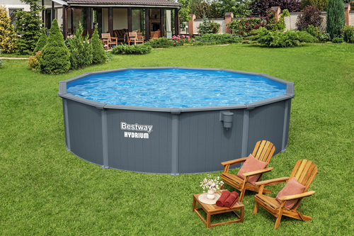 Hồ bơi nổi Bestway 561CS / 26 Hồ bơi gắn khung Vòng tròn 27221 L màu xám