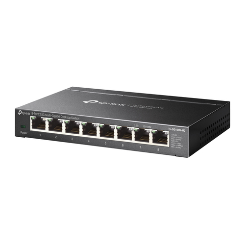 Switch mạng TP-Link TL-SG108S-M2 Không quản lý L2 2.5G Ethernet (100/1000/2500) Máy tính để bàn màu đen