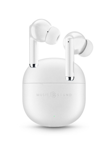 Tai nghe Music Sound BTMSTWSMAVIW Tai nghe có mic True Wireless Stereo (TWS) Kiểu nhét tai (In-ear) Cuộc gọi/nhạc USB Type-C Bluetooth màu trắng