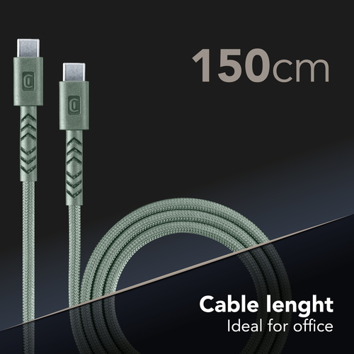 Cáp Cellularline USBDATAUBRC2C15G USB 1,5 m USB C 60 W màu xanh lá cây