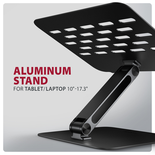 Axagon STND-LQB Laptop-Ständer, Doppelgelenk, höhenverstellbar, faltbar Giá đỡ máy tính xách tay & máy tính bảng màu đen 43,9 cm (17.3")